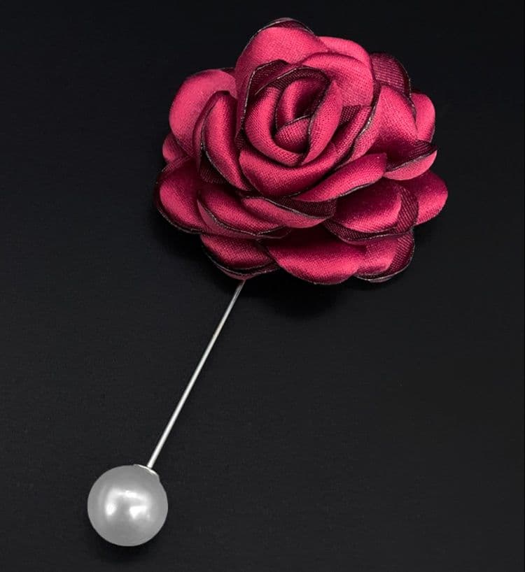 コサージュ 結婚式 上品な薔薇のブローチピン