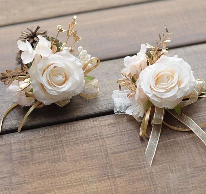 コサージュ 結婚式 優美な薔薇のウェディングコサージュ
