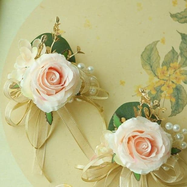 コサージュ 結婚式 優美な薔薇のウェディングコサージュ
