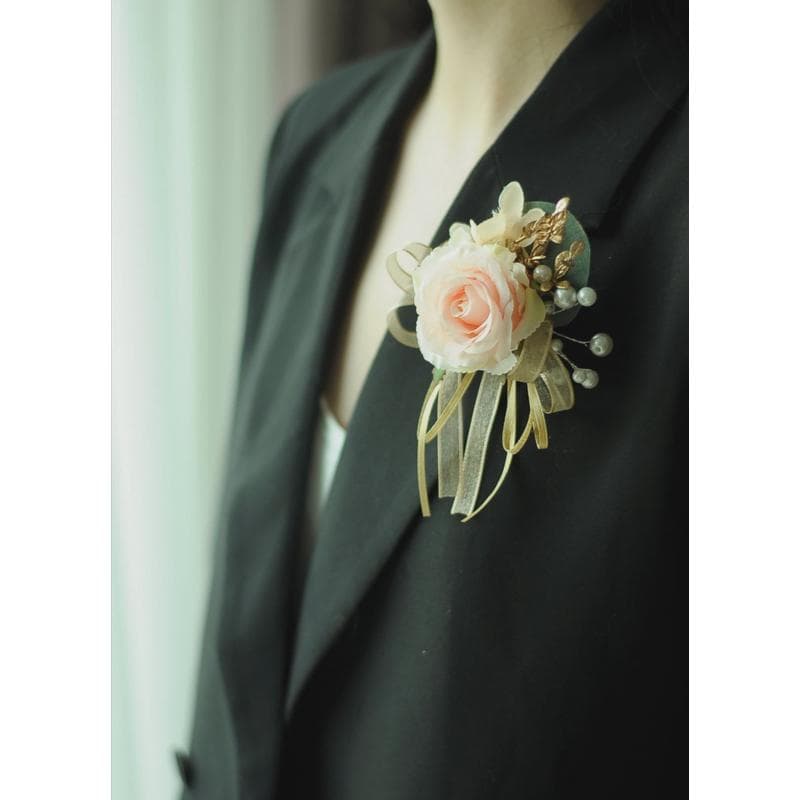 コサージュ 結婚式 優美な薔薇のウェディングコサージュ