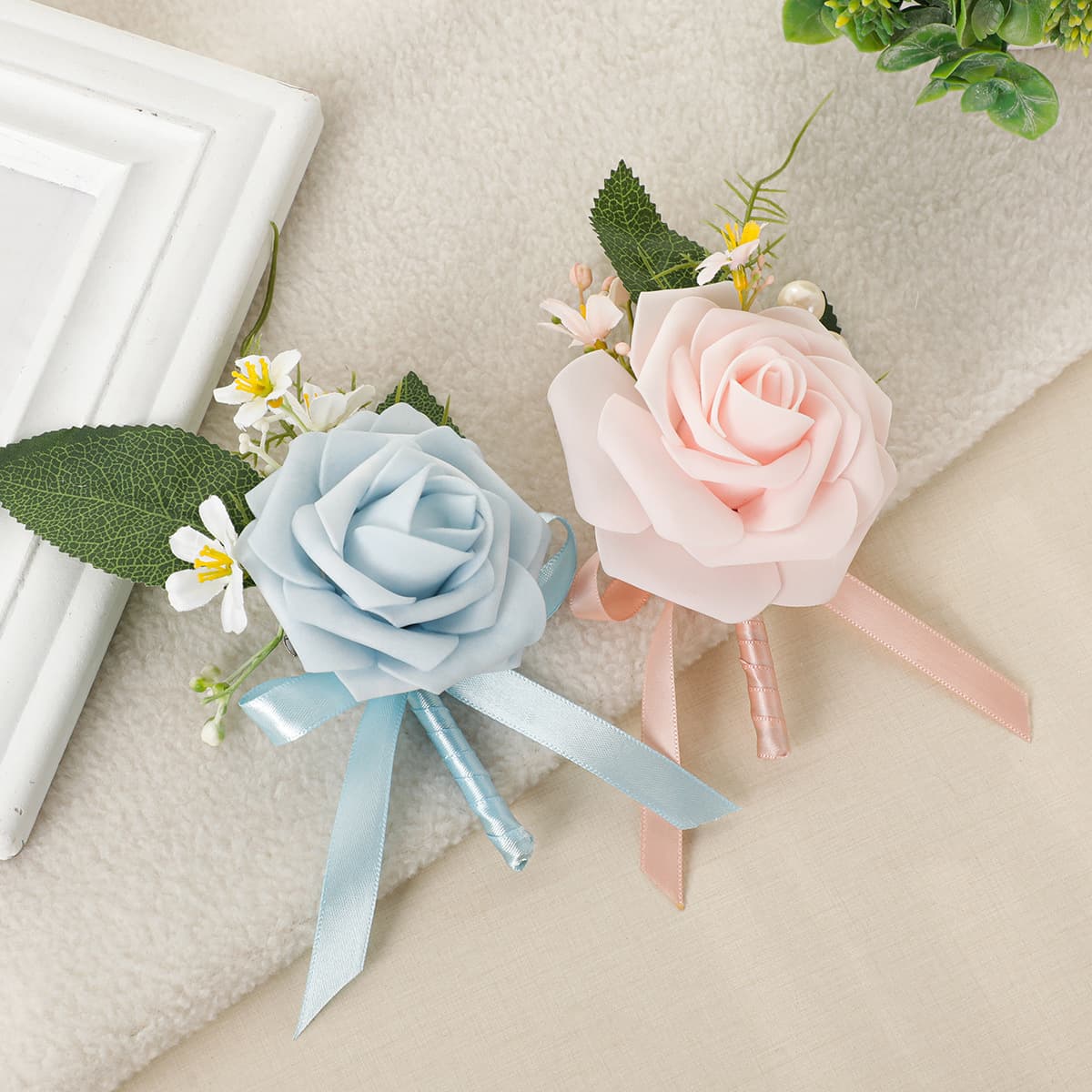コサージュ 入学式 薔薇と小花の上品な胸元飾り