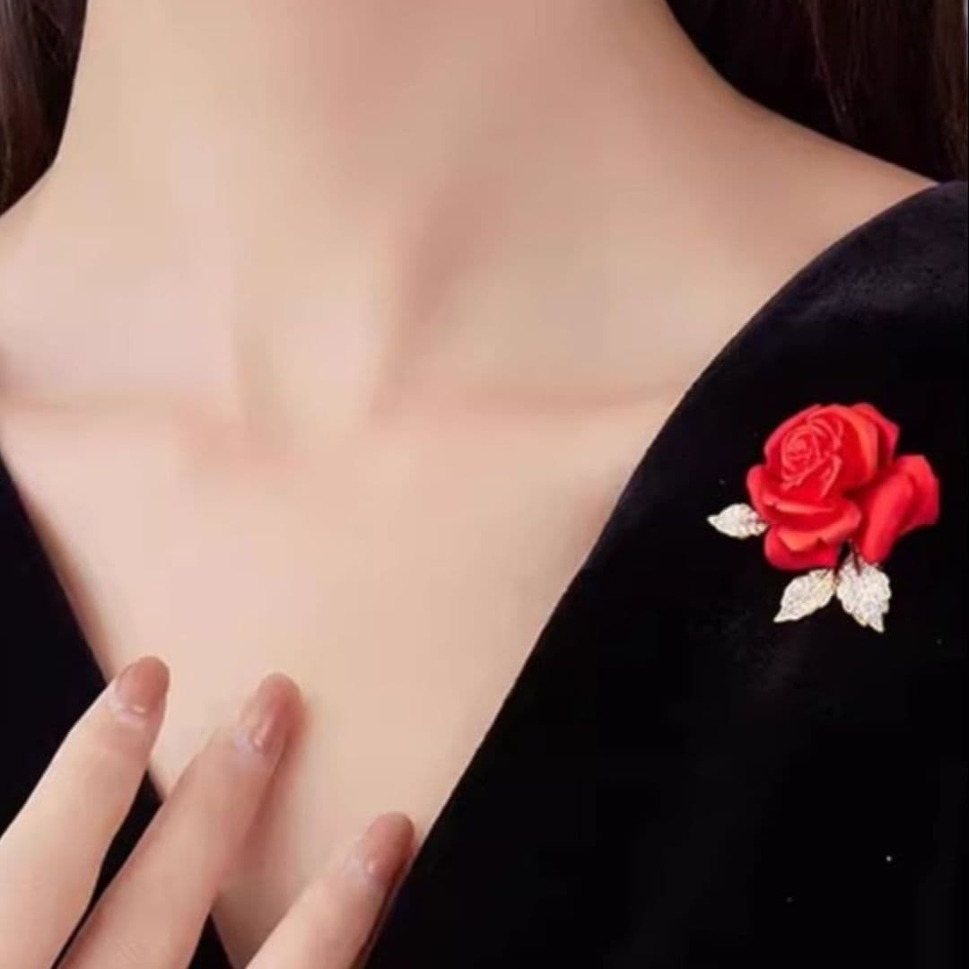 コサージュ 結婚式 華やか薔薇のきらめき胸元コサージュ