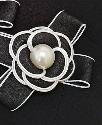 コサージュ 卒園式 上品パールカメリアリボンコサージュ