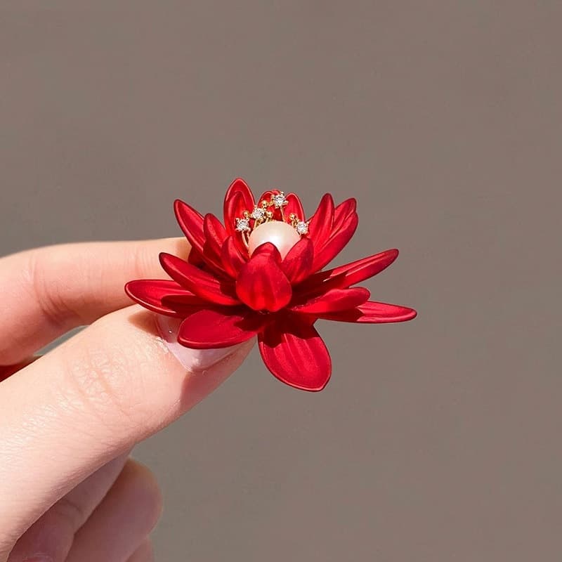 コサージュ 結婚式 華麗蓮花パール ブローチ