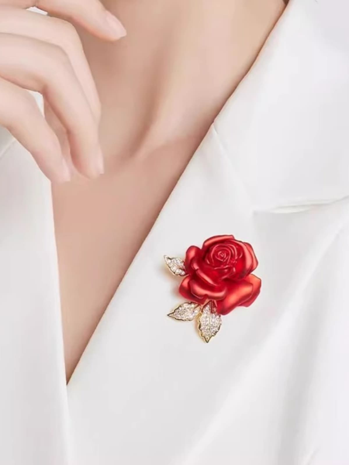コサージュ 結婚式 華やか薔薇のきらめき胸元コサージュ