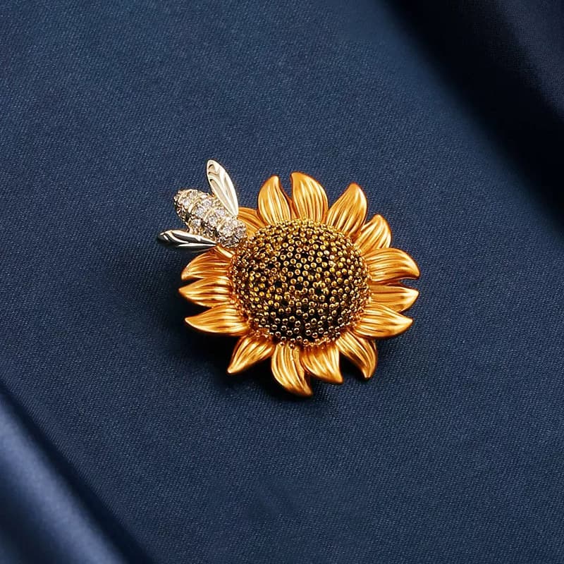 コサージュ 結婚式 ひまわりの輝きブローチ 華やか装飾品