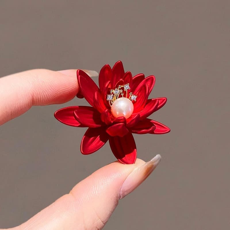 コサージュ 結婚式 華麗蓮花パール ブローチ