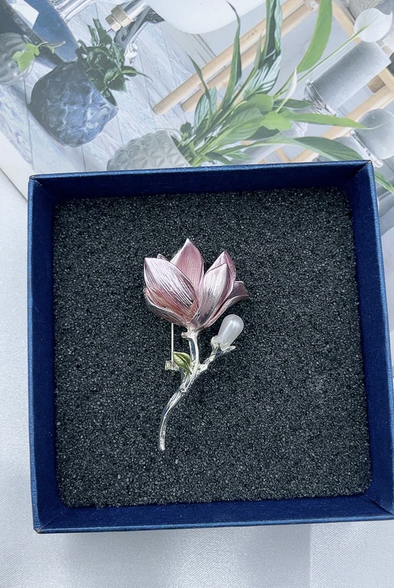 コサージュ 結婚式 華麗な蓮花真珠飾りブローチ