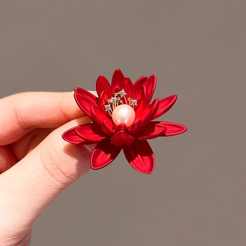 コサージュ 結婚式 華麗蓮花パール ブローチ