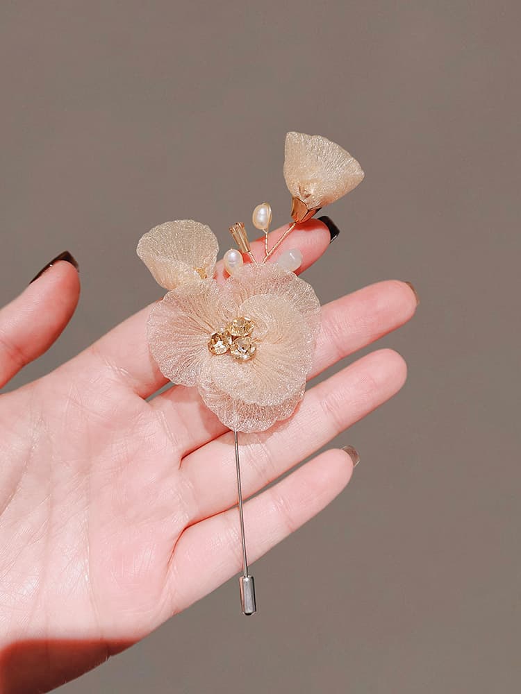 コサージュ 入園式 輝く花びら シフォンコサージュ