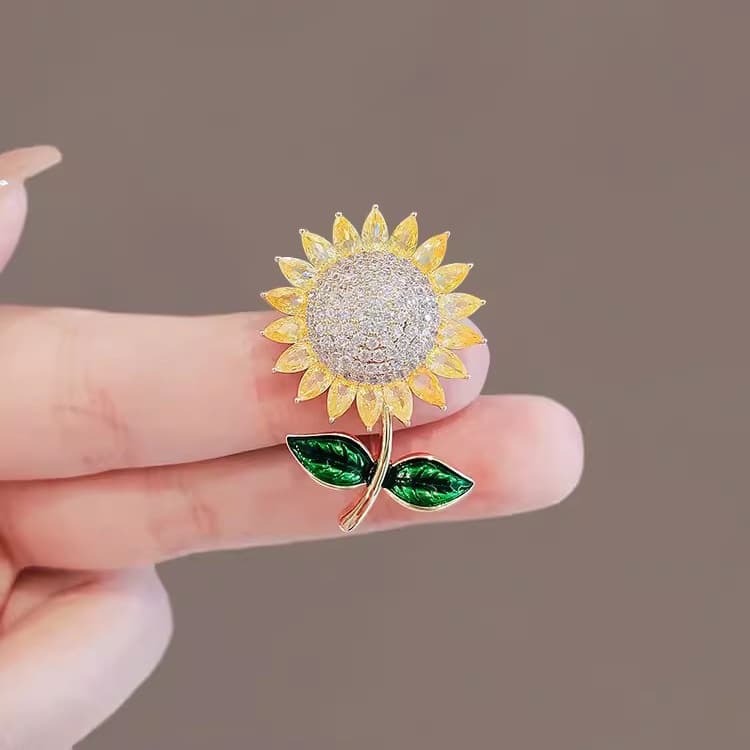 コサージュ 結婚式 ひまわりの輝きブローチ 華やか装飾品