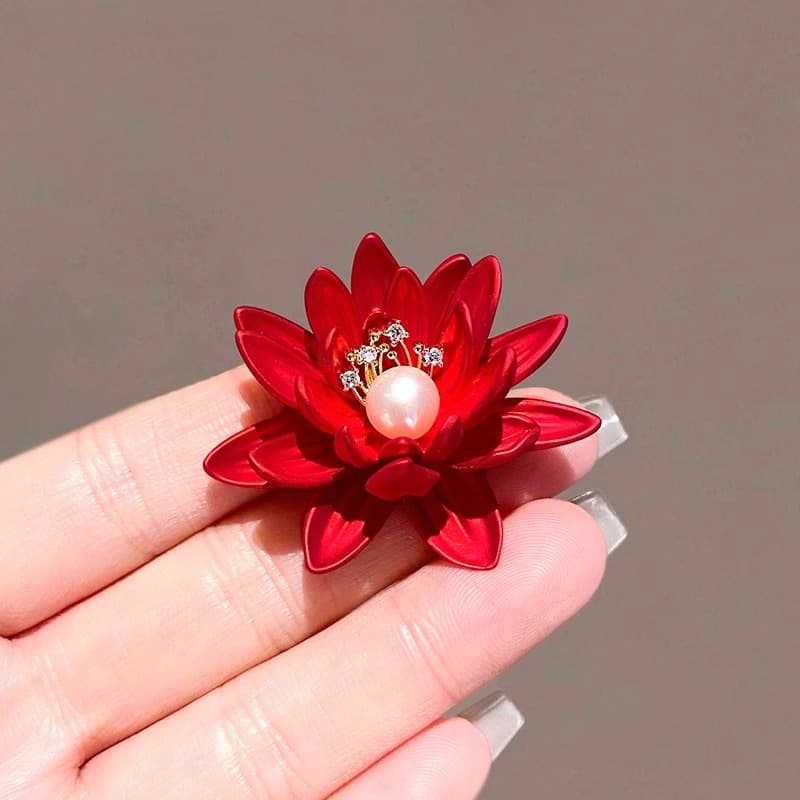 コサージュ 結婚式 華麗蓮花パール ブローチ