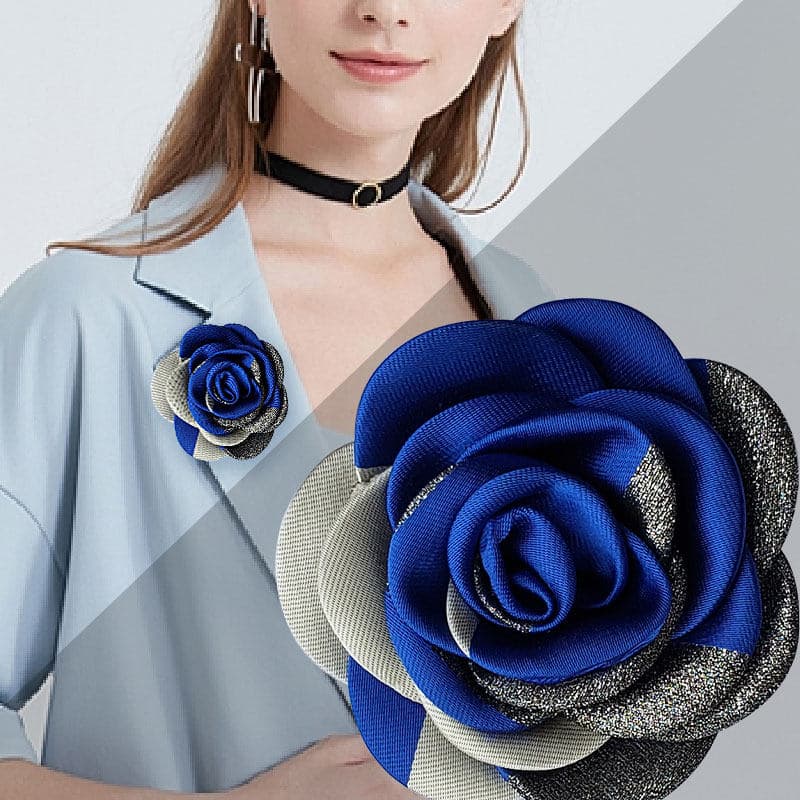 コサージュ 華やか薔薇モチーフ立体布花