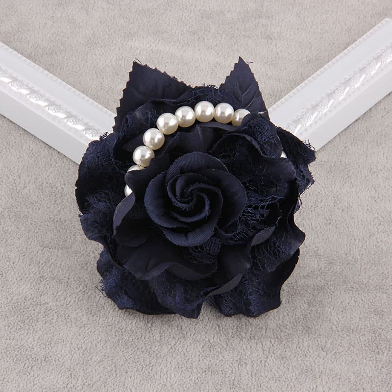 コサージュ 結婚式 薔薇とパール飾りの上品な花束風コサージュ