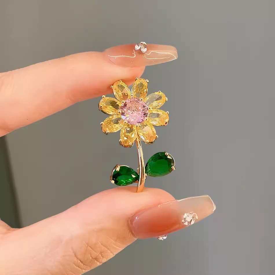 コサージュ 結婚式 ひまわりの輝きブローチ 華やか装飾品