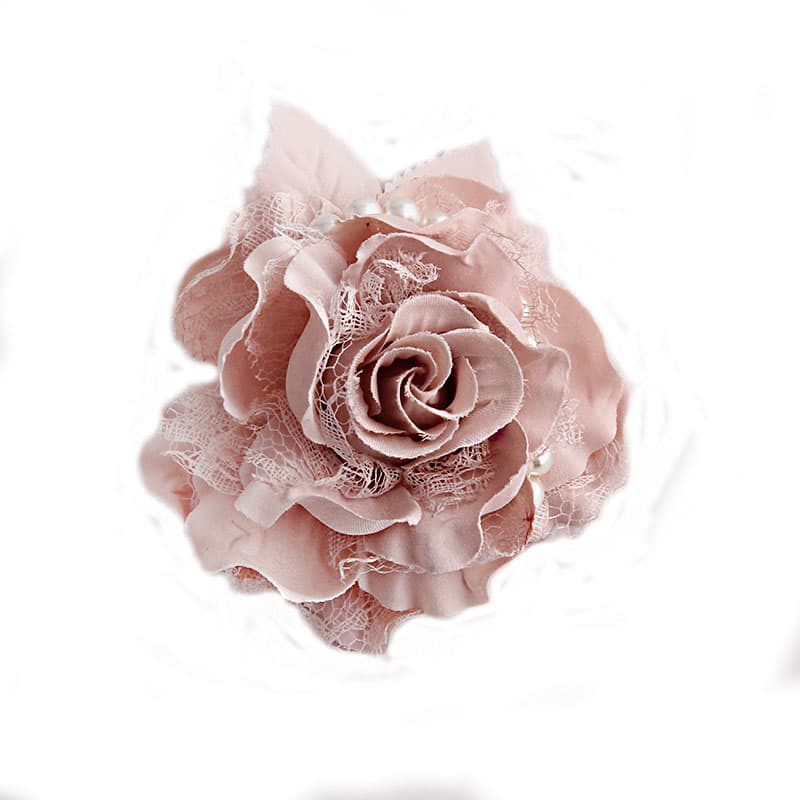 コサージュ 結婚式 薔薇とパール飾りの上品な花束風コサージュ